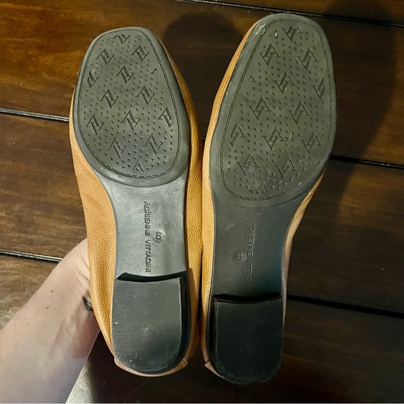 Adrienne Vittadini Leather Loafers | Tan Square Toe Flats | Size 8 - Picture 6 of 9